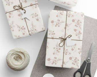 Minimalist Floral Gift Wrap: Elegant Wedding Packaging
