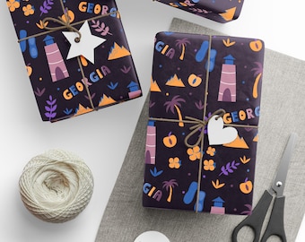 Georgia State Wrapping Paper: Folk Art Gift Wrap