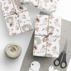 Presentpapper med blommigt motiv för mors dag, 90 g/m² konstnärspapper bild 1