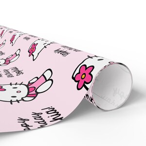 Personalized Hello Kitty Birthday Gift Wrapping Paper image 5