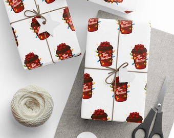Wrapping Paper, Christmas Tim Horton's Gift Wrap for Coffee Lover, Holiday Gift Wrap, Festive Gift Wrap, Customizable Gift Wrap