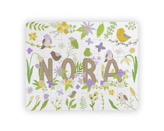 Personalized Kids Name Puzzle, Kids' Puzzle, 30-Piece Puzzle, Spring-Themed Puzzle, Kids Activity, 14x11 inch puzzle, Fun Activity