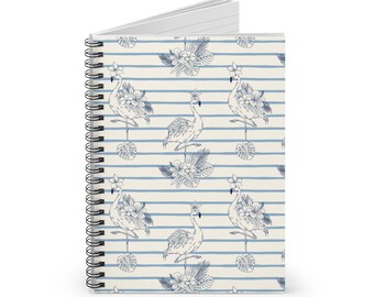 Tropical Flamingo Spiral Notebook: Floral Pattern Journal