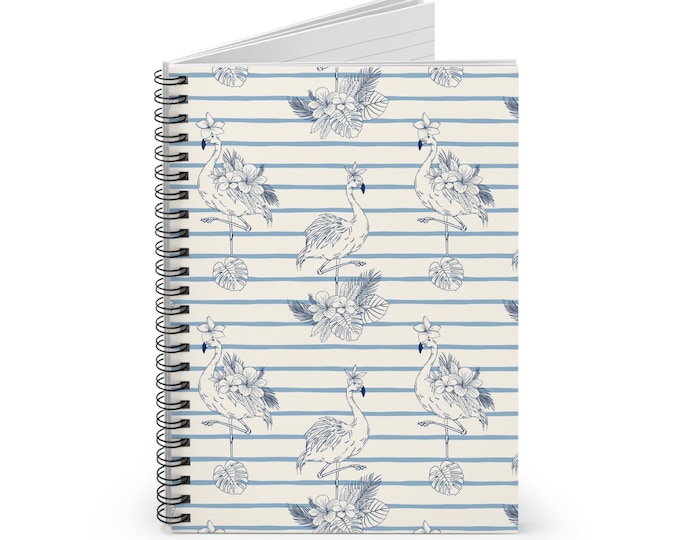 Tropical Flamingo Spiral Notebook: Floral Pattern Journal