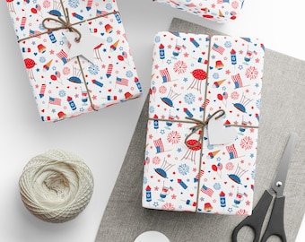 4th of July Celebration Wrapping Paper, Independence Day Gift Wrap, 4th of July Gift Wrap, Independence Day Wrapping Paper Roll