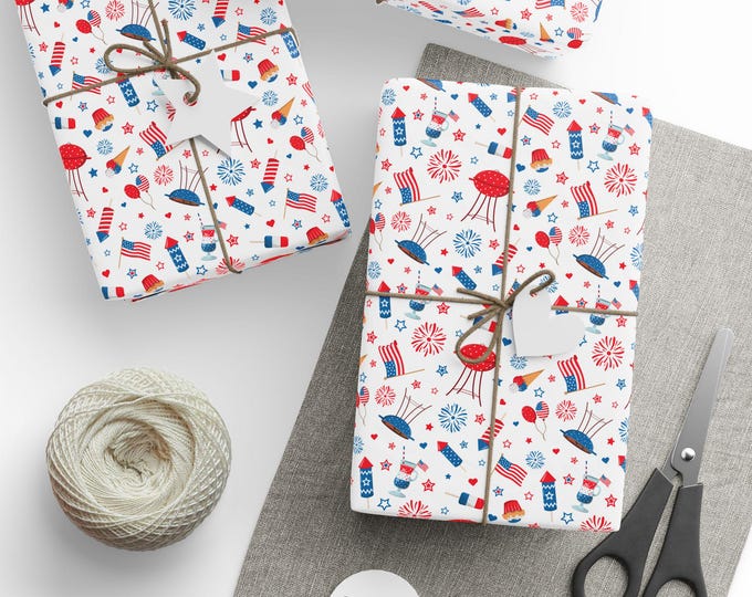4th of July Celebration Wrapping Paper, Independence Day Gift Wrap, 4th of July Gift Wrap, Independence Day Wrapping Paper Roll
