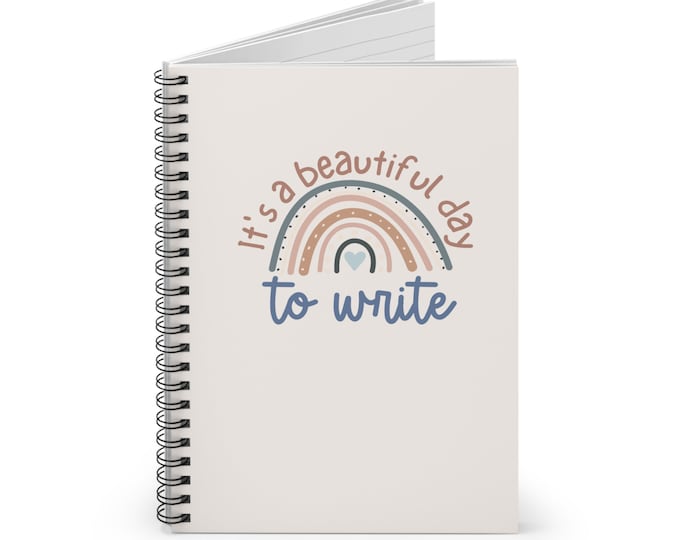 Spiral Notebook, Ruled Line, Spiral Journal, Boho Rainbow Notebook, Stationery Gifts, Birthday Gift, Gift for Students, Gift for Writers
