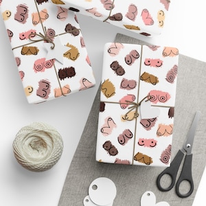 Feminist Gift Wrap, Women&#39;s Empowerment, Feminist Wrapping Paper, Female Empowerment Gift Wrap, Girl Power Gift Wrap, Boobies Gift Wrap