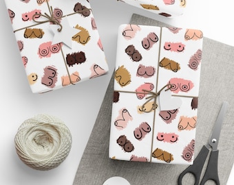 Feminist Boobies Gift Wrap, Women's Empowerment Wrapping Paper