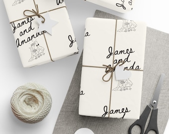 Personalized Wedding Silly Goose Wrapping Paper: Customizable Gift Wrap Roll