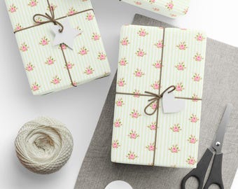 Whimsical Floral Wrapping Paper for Gifts, Eco-Friendly Gift Wrap, Premium Gift Wrap, Special Occasions, Birthdays, Weddings, Bridal Shower
