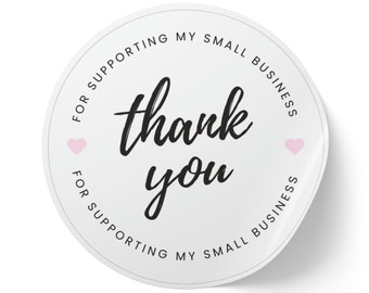 Customizable Thank You Sticker Roll: Glossy BOPP Small Business Labels