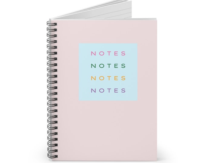 Spiral Notebook, Ruled Line, Spiral Journal, Minimalist Notebook, Stationery Gifts, Birthday Gift, Gift for Students, Gift for Writers