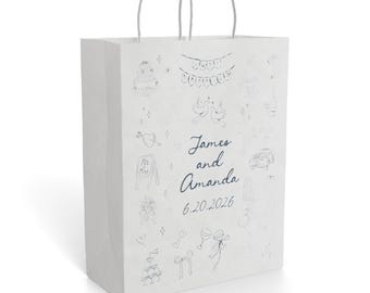 Personalized Wedding Favor Bag | Doodles Design, Custom Names