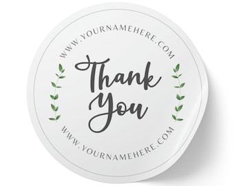 Customizable Thank You Sticker Roll: Glossy BOPP Business Labels