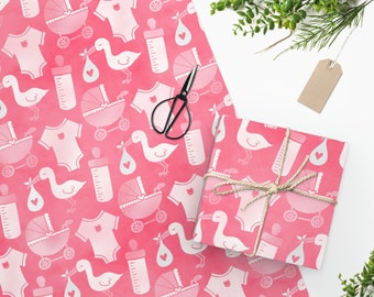 Baby Girl Gift Wrap, Baby Shower Gift Wrap, Wrapping Paper Roll, Baby Girl  Wrapping Paper, Gift Wrap for Baby Girl