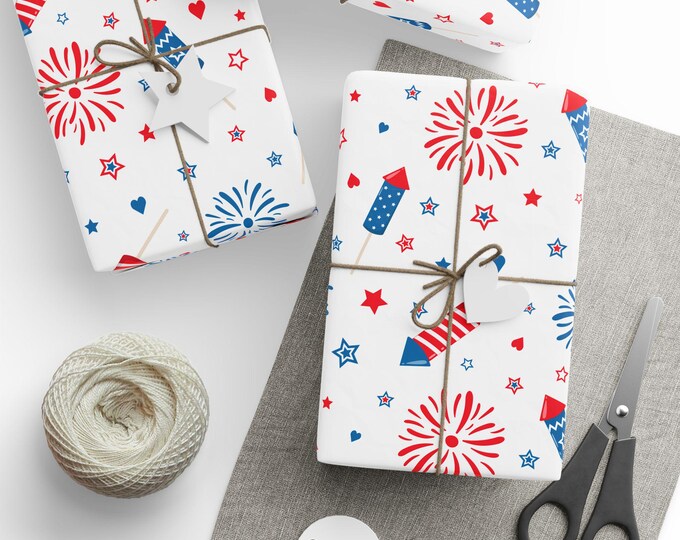 4th of July Celebration Wrapping Paper, July 4th Gift Wrap, Independence Day Gift Wrap, 4th of July Gift Wrap, Wrapping Paper Roll