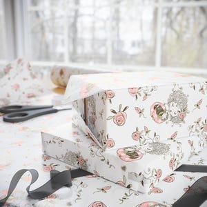 Presentpapper med blommigt motiv för mors dag, 90 g/m² konstnärspapper bild 2