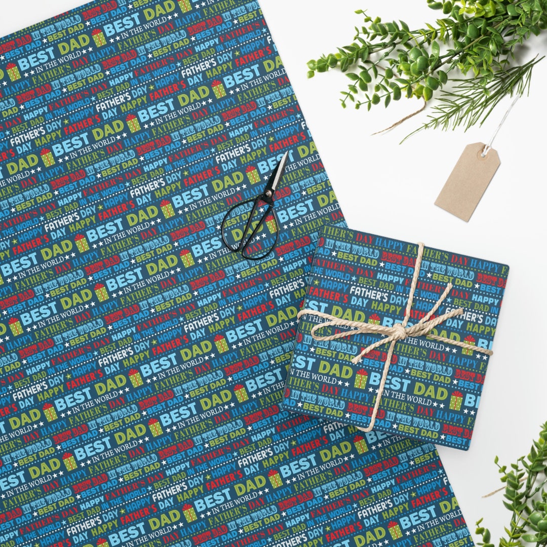 Father's Day Gift Wrap, Best Dad in the World Gift Wrap, Happy Fathers