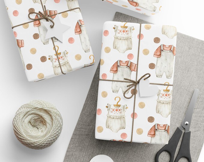 Baby Shower Gift Wrap, Newborn Baby Gift Wrap, Gender Neutral, Baby Boy Gift Wrap, Baby Girl Gift Wrap, Baby Shower Wrapping Paper