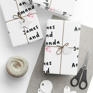Custom Wedding Gift Wrap, Wedding Wrapping Paper, Bride and Groom, Cute Custom Gift Wrap, Wrapping Paper Roll, Customizable Gift Paper