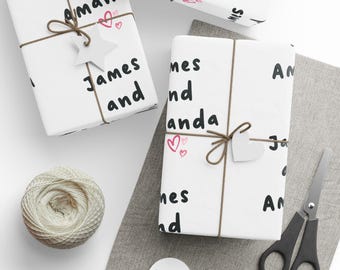 Custom Wedding Gift Wrap, Wedding Wrapping Paper, Bride and Groom, Cute Custom Gift Wrap, Wrapping Paper Roll, Customizable Gift Paper