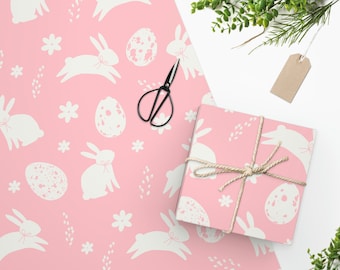 Easter Gift Wrap, Easter Bunny Gift Wrap, Easter Egg Gift Wrap, Pink Gift Wrap, Wrapping Paper Roll