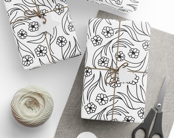 Colouring Gift Wrap, Floral Gift Wrap, Colouring Wrapping Paper, Kids Colouring Paper, Adult Colouring Paper