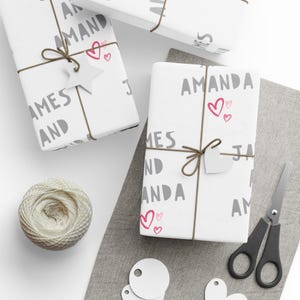 Custom Wedding Gift Wrap, Wedding Wrapping Paper, Bride and Groom, Cute Custom Gift Wrap, Wrapping Paper Roll, Customizable Gift Pap
