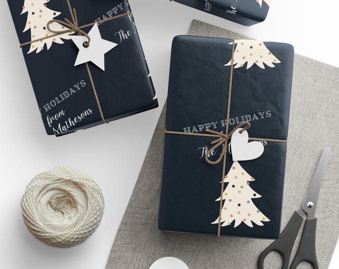 Personalized Christmas Wrapping Paper Roll: Elegant Glossy Gift Wrap