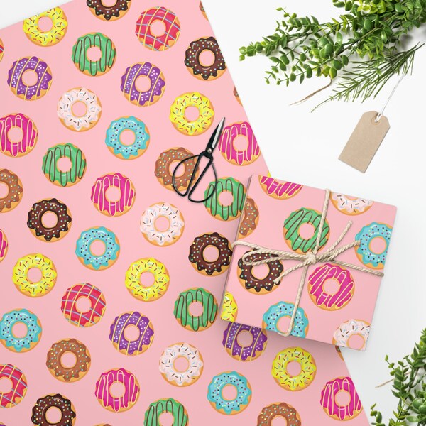 Christmas Donut Wrapping Paper Etsy