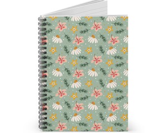 Tropical Floral Spiral Notebook: Ruled Line Journal