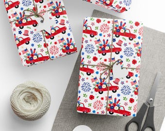 4th of July Celebration Wrapping Paper, Independence Day Gift Wrap, 4th of July Gift Wrap, Independence Day Wrapping Paper Roll