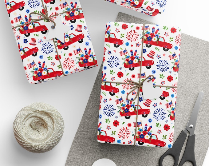 4th of July Celebration Wrapping Paper, Independence Day Gift Wrap, 4th of July Gift Wrap, Independence Day Wrapping Paper Roll