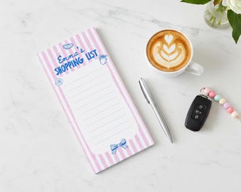 Personalized Magnetic Notepad, Custom Name Grocery List Pad, Fridge Shopping List