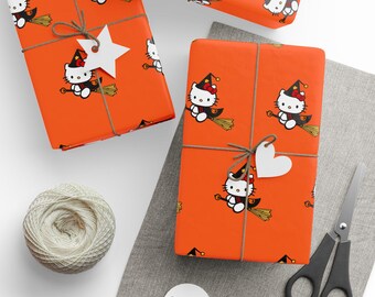Halloween Hello Kitty Witch Orange Gift Wrap