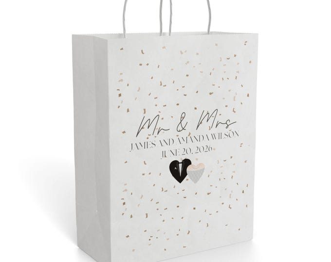 Personalized Wedding Favor Bags | Elegant Paper Gift Bag