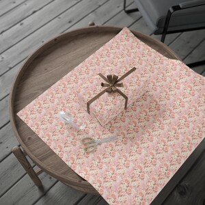 Papel de regalo con rosas rosas, papel de regalo floral, papel de bellas artes de 90 g/m² imagen 3