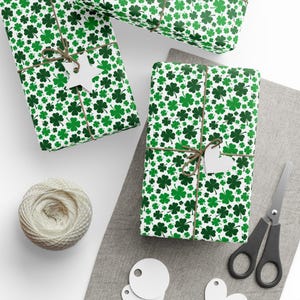 Shamrock Wrapping Paper: Lucky Clover St Patricks Day Gift Wrap