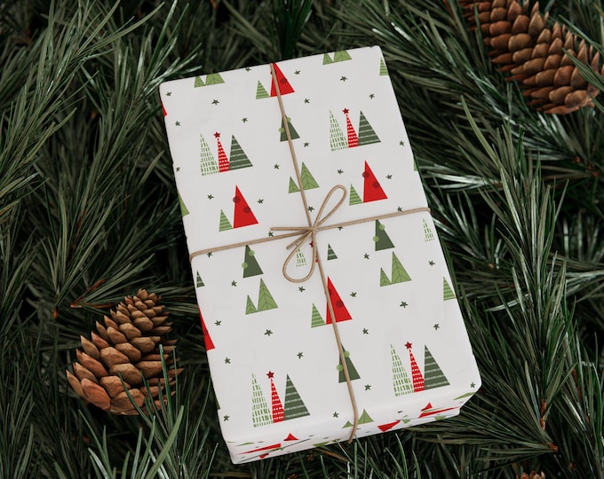 Christmas Trees Wrapping Paper Roll, Christmas Gift Wrap, Christmas Wrapping Paper, Cute Christmas Gift Wrap