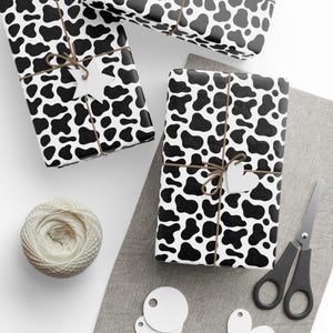 Cow Print Gift Wrap: Glossy Animal Print, Farmhouse Style
