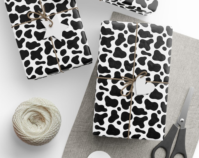 Cow Print Gift Wrap, Animal Print Gift Wrap, Animal Lovers Gift Wrap, Farm Animals Gift Wrap, Novelty Gift Wrap, Trendy Gift Wrap