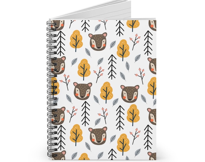 Spiral Notebook Ruled Line, Spiral Journal, Scandinavian Forest Animals, Cute Forest Animals, Spiral Journal, Stationery, School Sup