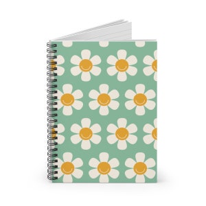 Spiral Notebook, Ruled Line, Spiral Journal, Groovy Floral, Flower Power, Floral Pattern Journal, Stationery, School Supplies