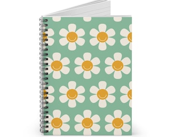 Cuaderno espiral floral con estilo: Flower Power Journal