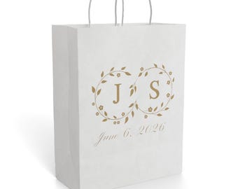 Personalized Wedding Gift Bag | Custom Monogram Favor Bag