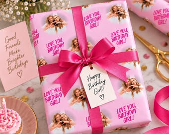 Happy Birthday Bestie! Wrapping Paper | Custom Photo Birthday Gift Wrap