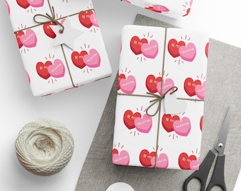 Be Mine Heart Candy Valentine's Day Gift Wrap