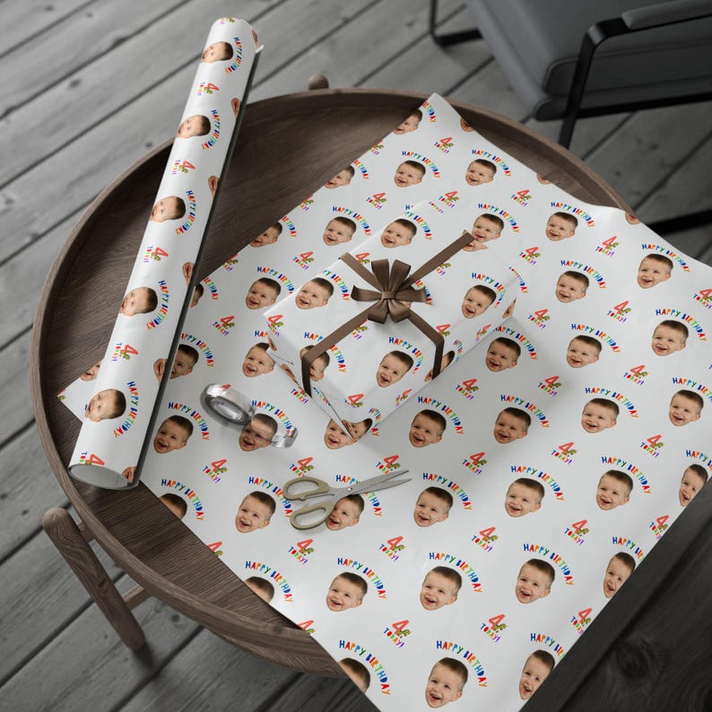 Custom Photo Birthday Wrapping Paper: Fine Art Gift Wrap image 3