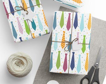 Colorful Tie Pattern Wrapping Paper | Father's Day Gift Wrap